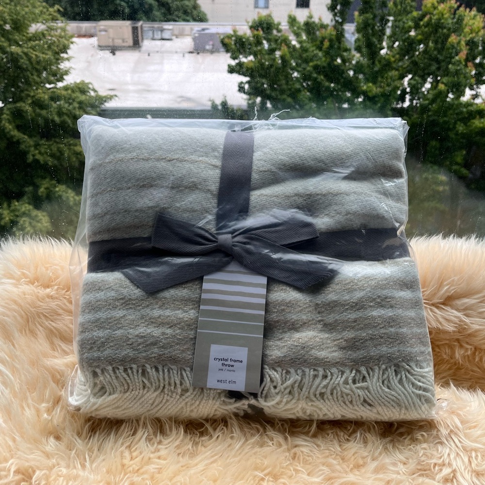 NWT West Elm Crystal Frame Throw
